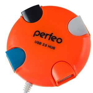 Perfeo USB-HUB 4 Port, (PF-HYD-6098H Orange) оранжевый    PF_5050